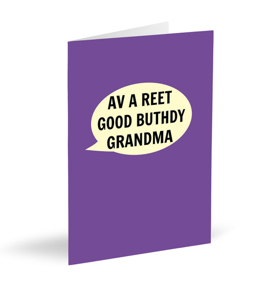 Av A Reet Good Buthday Grandma Card