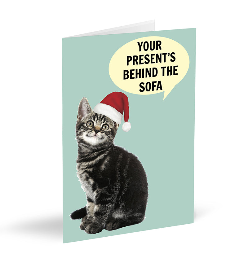 Your Present's Behind The Sofa Card